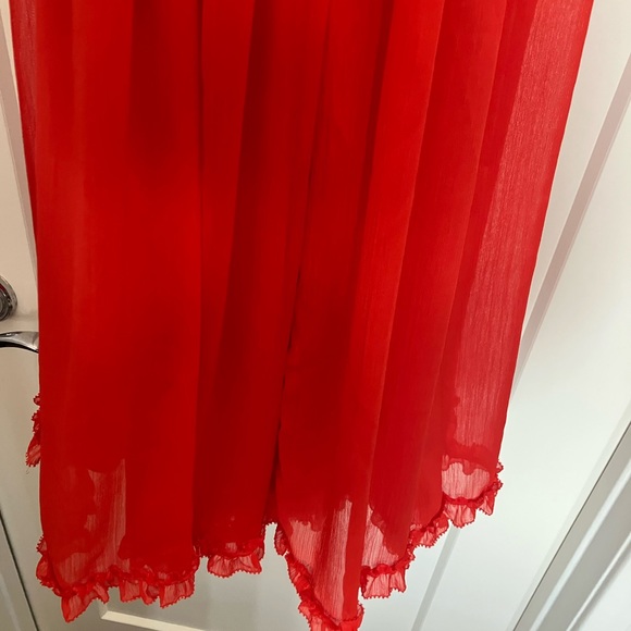 Banana Republic Red Sleeveless Tiered Ruffle Maxi Dress. Size S - Picture 4 of 4